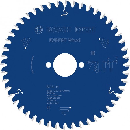 BOSCH Tarcza pilarska Expert for Wood 165 × 2,6/1,6 × 30 mm, T48 2608644027