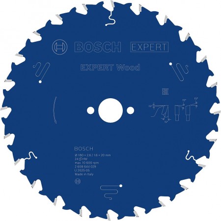 BOSCH Tarcza pilarska Expert for Wood 180 × 2,6/1,6 × 20 mm, T24 2608644029