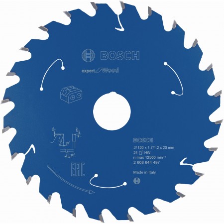 BOSCH Ostrze do piły tarczowej bezprzewodowej Expert Wood 120x20x1,7/1,2x24T 2608644497