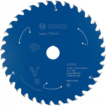 BOSCH Ostrze do piły tarczowej bezprzewodowej Expert for Wood 160x20x1,5/1x36T 2608644504