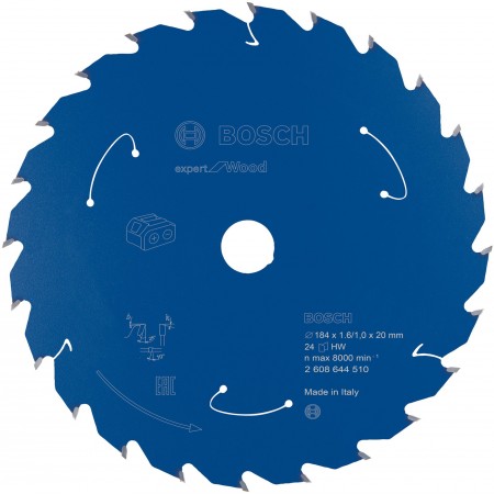 BOSCH Ostrze do piły tarczowej bezprzewodowej Expert for Wood 184x20x1,6/1x24T 2608644510