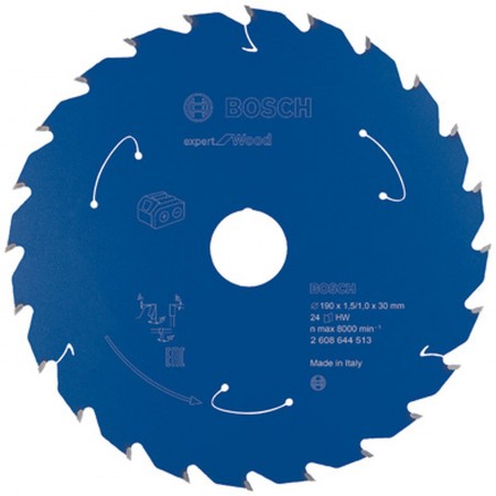 BOSCH Ostrze do piły tarczowej bezprzewodowej Expert for Wood 190×1,5/1×30 T24 2608644513