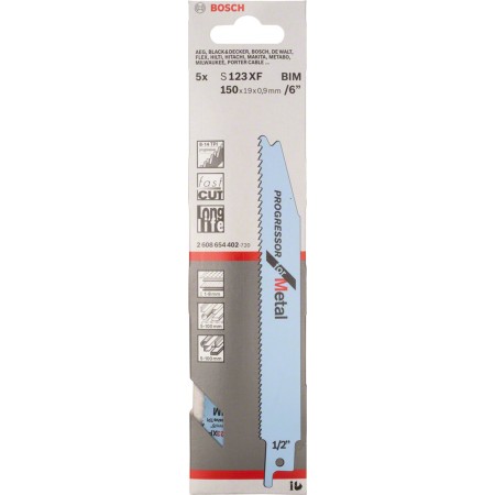 BOSCH Brzeszczot do piły szablastej S 123 XF Progressor for Metal 5 Szt. 2608654402 BOSCH Brzeszczot do piły szablastej S 123 XF Progressor for Metal 5 Szt. 2608654402