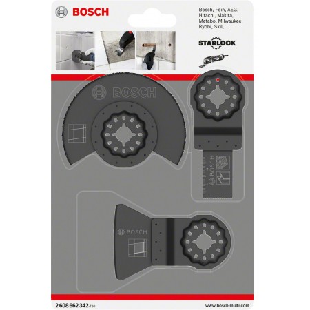 BOSCH 3-częściowy zestaw do płytek AIZ 20 AB (1x); ATZ 52 SC (1x); ACZ 85 LMT 2608662342