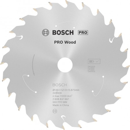 BOSCH Tarcza pilarska PRO Wood cordless Circular Saw Blade 136 x 1,5 x 15,875 mm 2608837