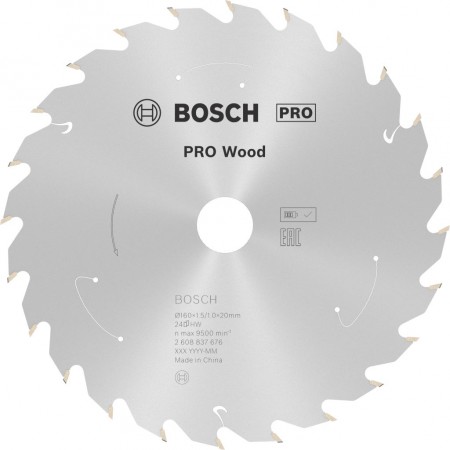 BOSCH Tarcza pilarska PRO Wood cordless 160x20/15,875x1,5/1,0x24T 2608837676