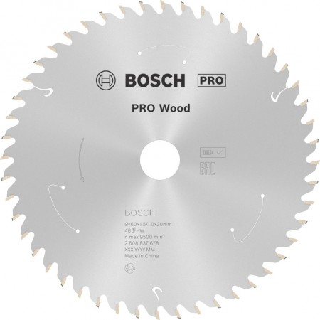 BOSCH Tarcza pilarska PRO Wood cordless 160x20/15,875x1,5/1,0x48T 2608837678