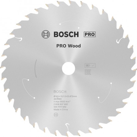 BOSCH Tarcza pilarska PRO Wood cordless 165x15,875x1,5/1,0x36T 2608837682