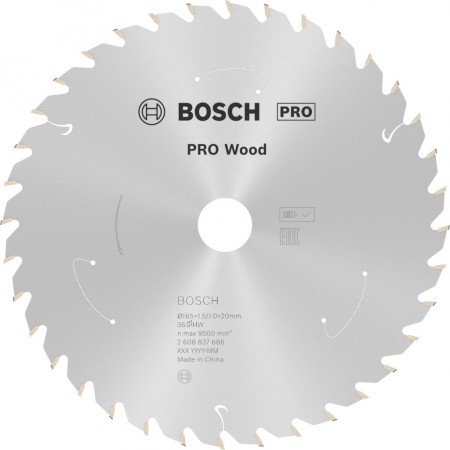 BOSCH Tarcza pilarska PRO Wood cordless 165x20/16x1,5/1,0x36T 2608837686