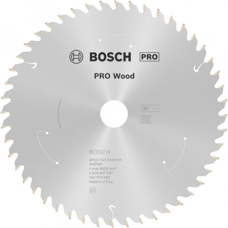 BOSCH Tarcza pilarska PRO Wood cordless 165x20x1,5/1,0x48T 2608837687