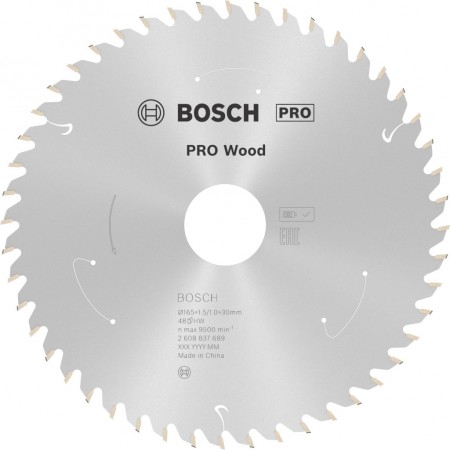 BOSCH Tarcza pilarska PRO Wood cordless 165x30x1,5/1,0x48T 2608837689