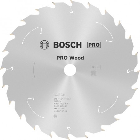 BOSCH Tarcza pilarska PRO Wood cordless 184x16x1,6/1,1x24T 2608837698