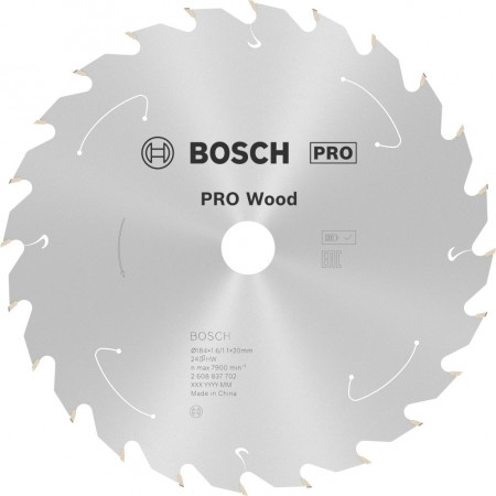 BOSCH Tarcza pilarska PRO Wood cordless 184x20x1,6/1,1x24T 2608837702