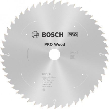 BOSCH Tarcza pilarska PRO Wood cordless 190x20x1,6/1,1x48T 2608837705