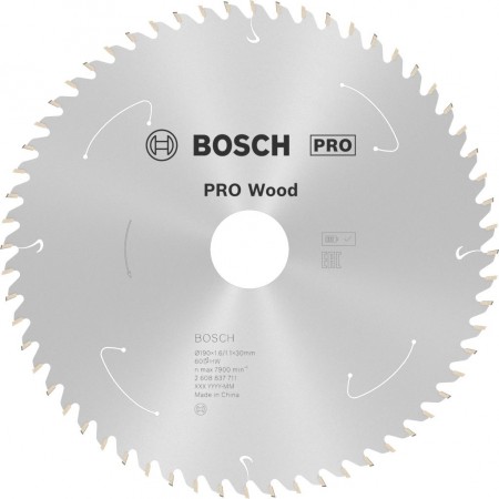BOSCH Tarcza pilarska PRO Wood cordless 190x30/20x1,6/1,1x60T 2608837711