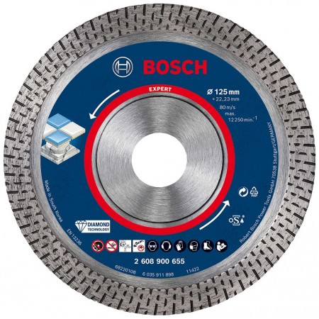 BOSCH Diamentowa tarcza tnąca EXPERT HardCeramic 125 x 22,23 x 1,4 x 10 mm 2608900655