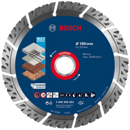 BOSCH Diamentowa tarcza tnąca EXPERT MultiMaterial 180 x 22,23 x 2,4 x 12 mm 2608900662