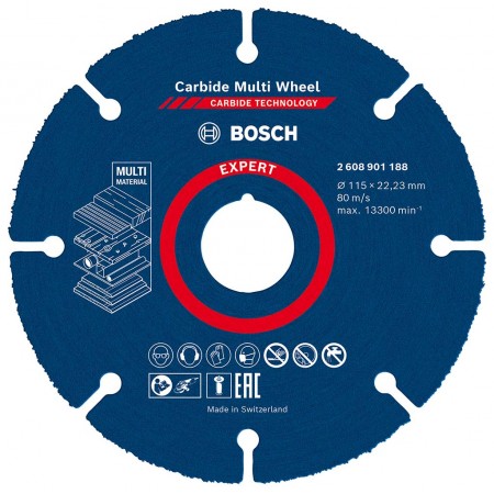 BOSCH Tarcze tnące EXPERT Carbide Multi Wheel 115 mm, 22,23 mm 2608901188