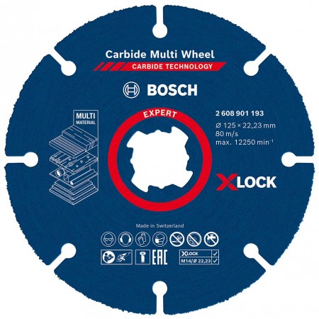 BOSCH Tarcza tnąca EXPERT Carbide Multi Wheel X-LOCK 125 mm, 22,23 mm 2608901193