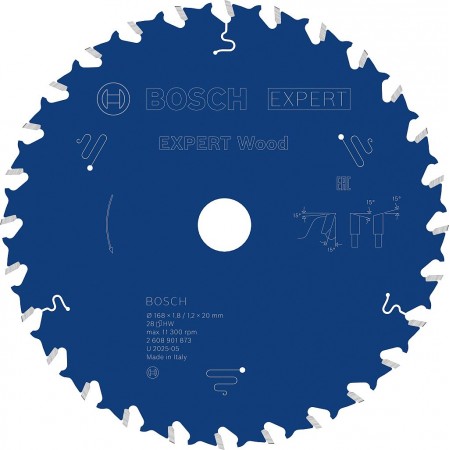 BOSCH Tarcza pilarska Expert for Wood 168 × 1,8/1,2 × 20 mm, T28 2608901873