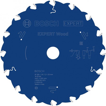 BOSCH Tarcza pilarska Expert for Wood 168 × 1,8/1,2 × 20 mm, T16 2608901874