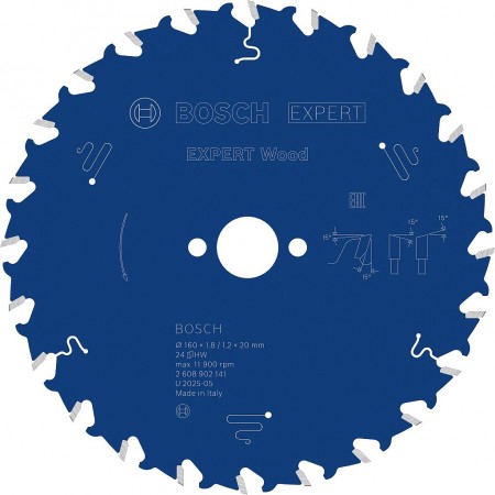 BOSCH Tarcza pilarska Expert for Wood 160 × 1,8/1,2 × 20 mm, T24 2608902141
