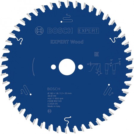 BOSCH Tarcza pilarska Expert for Wood 160 × 1,8/1,2 × 20 mm, T48 2608902143
