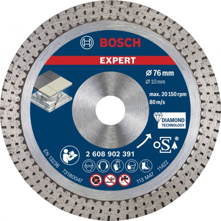 BOSCH Diamentowe tarcze tnące EXPERT Hard Ceramic 76 mm 76 × 1,5 × 10 mm 2608902391 BOSCH Diamentowe tarcze tnące EXPERT Hard Ceramic 76 mm 76 × 1,5 × 10 mm 2608902391