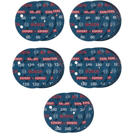 BOSCH Zestaw krążków ściernych j EXPERT O780 Foil, 125 mm,G60/G80/G120/G180/G240 260890242