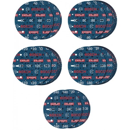 BOSCH Zestaw krążków ściernych j EXPERT O780 Foil,150 mm,G60/G80/G120/G180/G240 2608902470