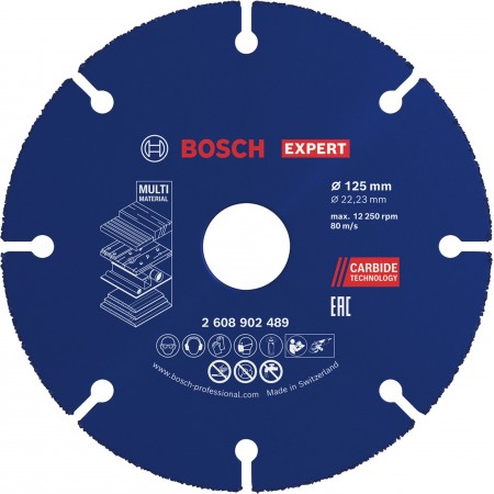 Bosch EXPERT Carbide Multi Wheel Węglikowa tarcza tnąca 125mm, 22,23mm 2608902 Bosch EXPERT Carbide Multi Wheel Węglikowa tarcza tnąca 125mm, 22,23mm 2608902