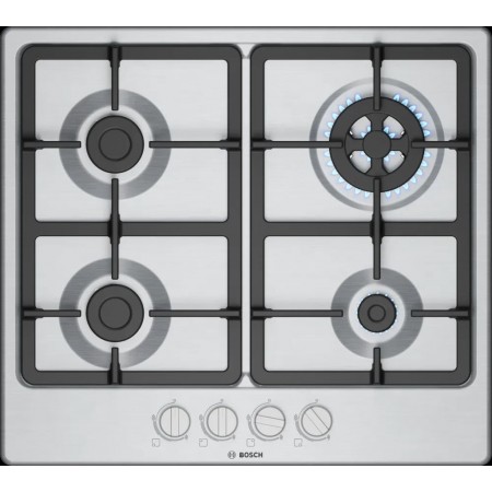 Bosch Serie 4 Płyta gazowa 60 cm Stal szlachetna PGH6B5K90