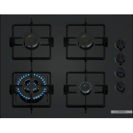 Bosch Serie 2 Płyta gazowa 60 cm Szkło hartowane, Czarny POH6B6K30