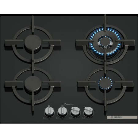 Bosch Serie 6 Płyta gazowa 60 cm Szkło hartowane, Czarny PPH6A6I10