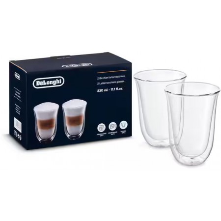 DeLonghi Szklanki do Latte macchiato, 330ml, 2 Szt DLSC312 DeLonghi Szklanki do Latte macchiato, 330ml, 2 Szt DLSC312