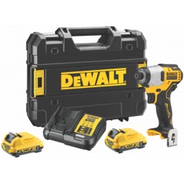 DeWALT DCF801D2 Zakrętarka udarowa 1/4" (163Nm/12V/2x2,0Ah) Tstak