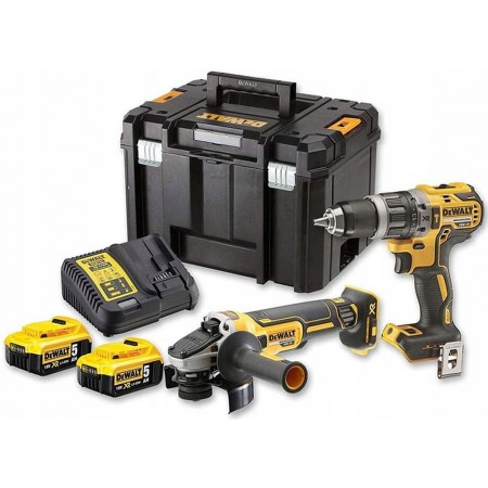 DeWALT DCK2020P2T Zestaw narzędzi Wkrętarka DCD791 Szlifierka DCG405 (2x5,0Ah/18V)