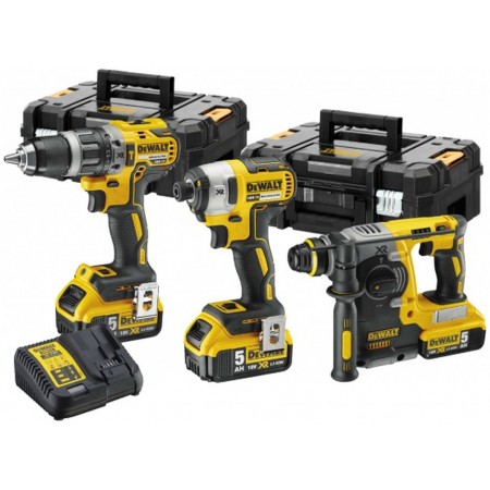 DeWALT DCK368P3T Kombo Zestaw 18V (DCH273,DCD796,DCF887,3 x DCB184,TSTAK II X2,DCB115)