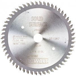 DeWALT DT1087 Piła tarczowa 165 x 20 mm 54 zębów