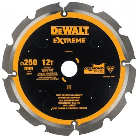 DeWALT DT1474 Tarcza tnąca 250 x 30 mm do włóknocementu 12T