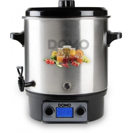 DOMO Garnek do pasteryzacji, stal nierdzewna z LCD - 2 otwory- plastikowy kranik DO42328PC DOMO Garnek do pasteryzacji, stal nierdzewna z LCD - 2 otwory- plastikowy kranik DO42328PC