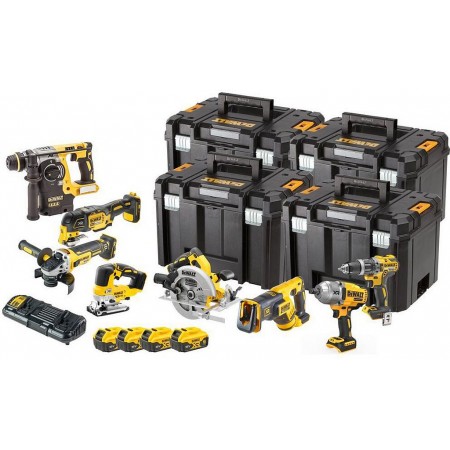 DeWALT DCK865P4T Aku-Kombo Zestaw narzędzi 8 rodzajów narzędzi, 18V XR 4 x 5Ah TSTAK
