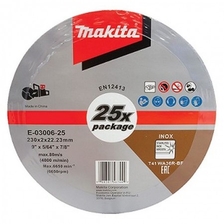 Makita E-03006-25 Tarcza tnąca 230 x 2 x 22,23 mm, 25, stal