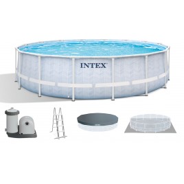 INTEX CHEVRON PRISM FRAME Okrągły basen 488×122 cm z filtrem kartuszowym 220–240V 26746NP