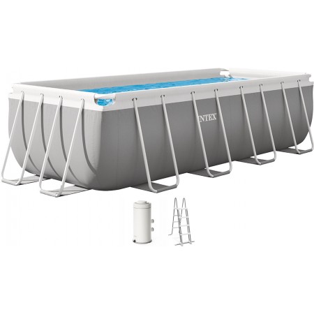 INTEX PRISM FRAME Basen prostokątny 400 × 200 × 122 cm z filtracją 220–240V 26790NP INTEX PRISM FRAME Basen prostokątny 400 × 200 × 122 cm z filtracją 220–240V 26790NP