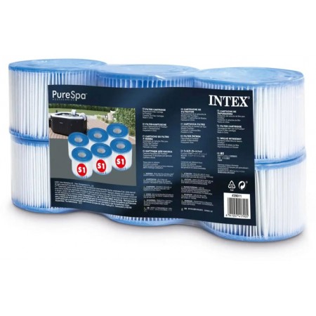INTEX Wkład filtracyjny S1 do wanien spa PureSpa 6 szt. 29011