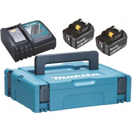 Makita 197624-2 Zestaw akumulatorów 18V 2x5,0Ah + DC18RC + Makpac