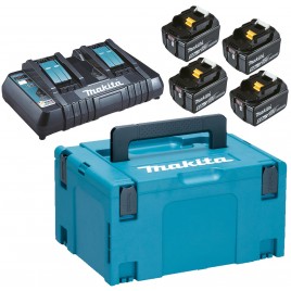 Makita 197626-8 akumulator 4xBL1850B + DC18RD + podwójna ładowarka Makpac 3 Makita 197626-8 akumulator 4xBL1850B + DC18RD + podwójna ładowarka Makpac 3