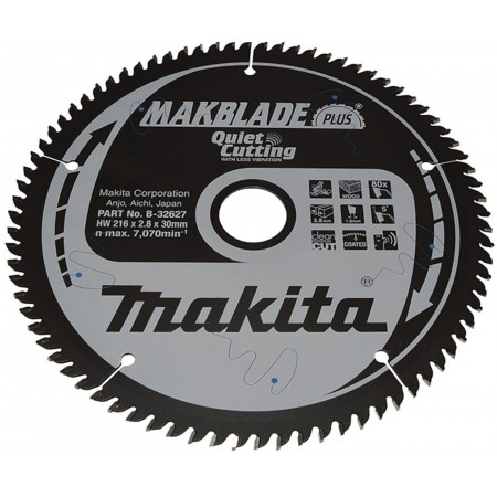 Makita B-32627 Tarcza tnąca MAKBLADE PLUS T.C.T, 216 x 30 mm, 80 T Makita B-32627 Tarcza tnąca MAKBLADE PLUS T.C.T, 216 x 30 mm, 80 T