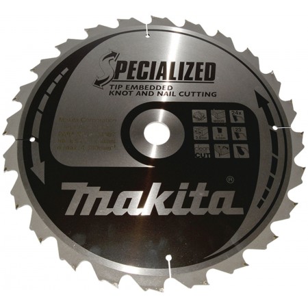 MAKITA B-33087 Piła tarczowa do drewna SPECIALIZED z zębami zagłębionymi 355x3x30mm 24Z MAKITA B-33087 Piła tarczowa do drewna SPECIALIZED z zębami zagłębionymi 355x3x30mm 24Z